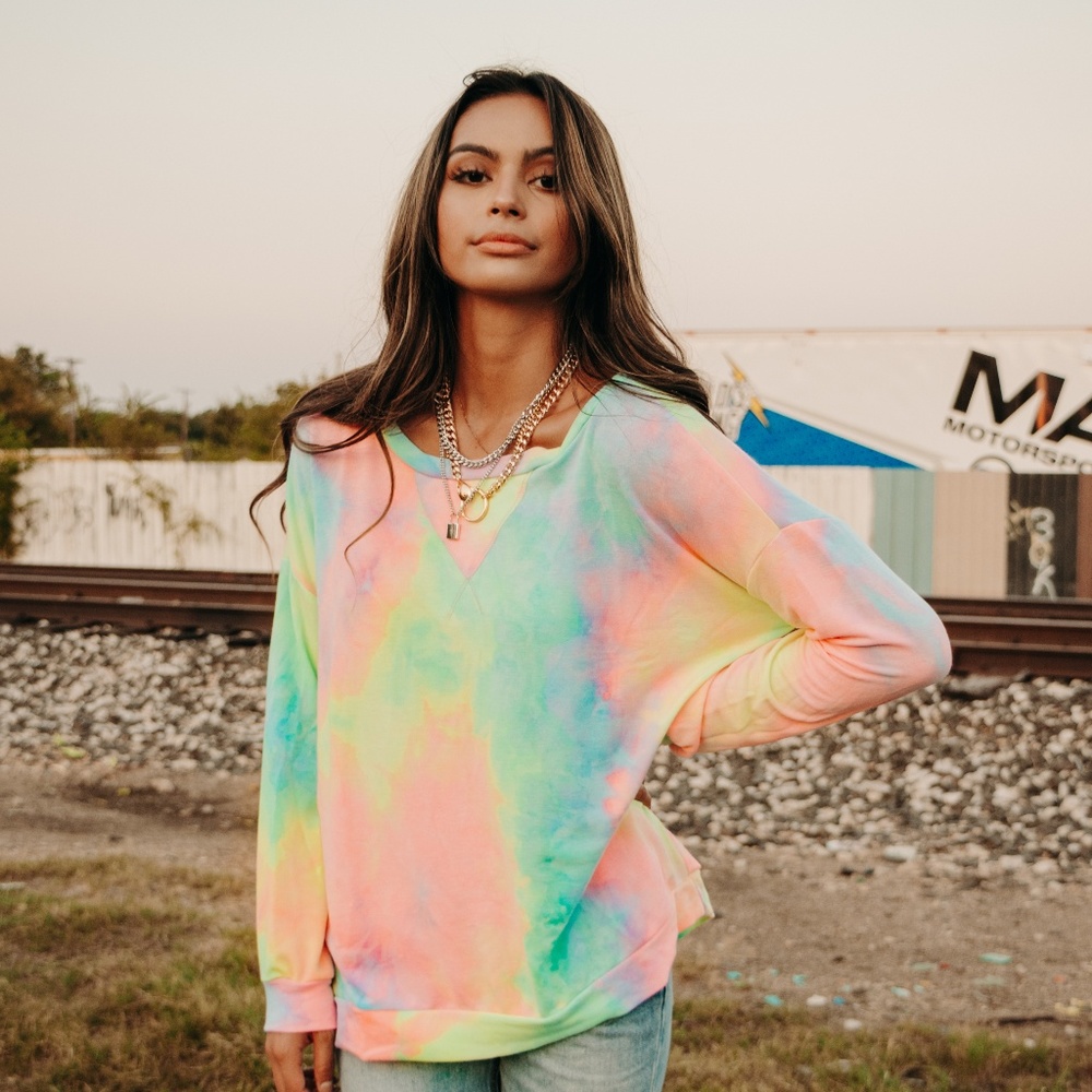 Rainbow TIE DYE PULLOVER
